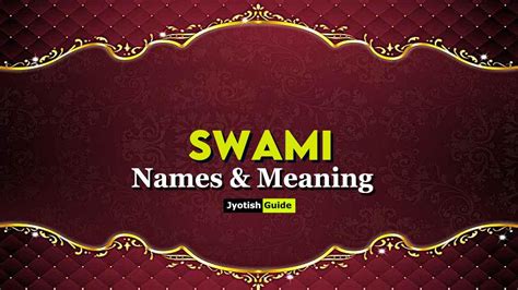 swame|what does swami mean.